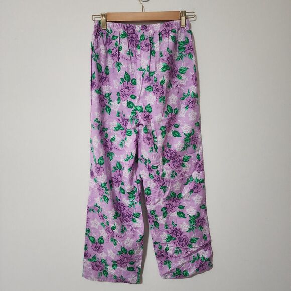 Cozee Corner Womens 100% Cotton Printed Flannel Pajama Set Purple Floral Size SP - Picture 6 of 11